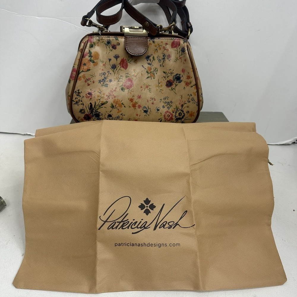New Patricia‎ Nash Prairie Rose Gracchi Crossbody Satchel Bag Leather NWT - Picture 16 of 16